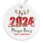 Personalised 2024 Baby's First Christmas Ceramic Decoration, thumbnail 2 of 4