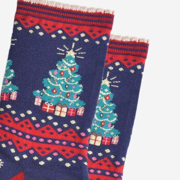 Women's Bamboo Socks Classic Christmas Tree, 3 of 5