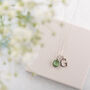 Silver Swarovski Birthstone And Initial Necklace, thumbnail 9 of 11