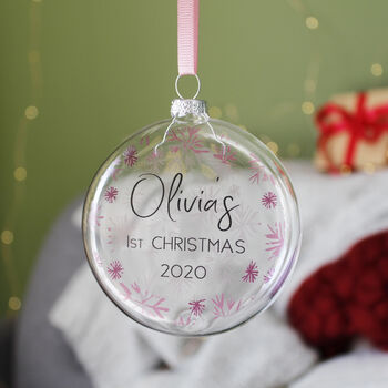 Baby's First Christmas Snowflake Christmas Bauble, 11 of 12