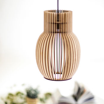 Milan Wooden Lampshade, Ceiling Light, 4 of 5