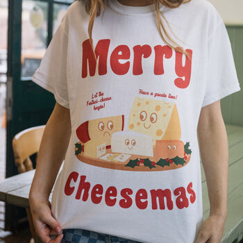 Merry Cheesemas Women's Christmas T Shirt, 4 of 4