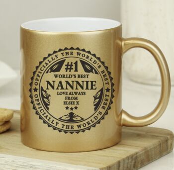Personalised Worlds Best Gold Mug Gift, 5 of 6