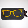 Grey And Yellow Printed Leather Sunglasses Case, thumbnail 3 of 7