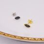 Sterling Silver Black Spinel Crystal Marquise Stud Earrings, thumbnail 5 of 10