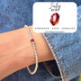 Sterling Silver Single Ruby July Bead Birthstone Stretch Bracelet Gift, thumbnail 1 of 5