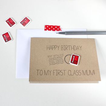 Personalised First Class Stamp Happy Birthday Card, 7 of 8