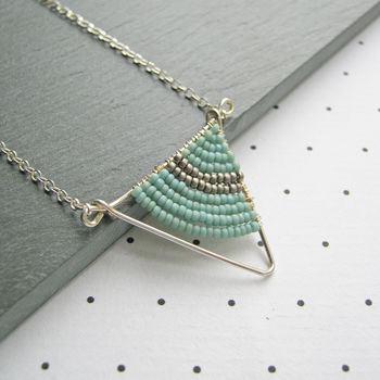 Small Silver Geometric Triangle Necklace, 3 of 8
