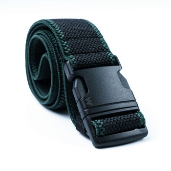 Black And Green Outdoor Fabric Stretch Men's Belt, 3 of 7