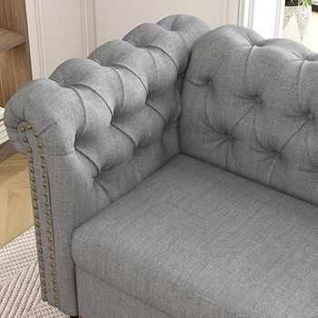 Large Two Seater Chesterfield Style Button Back Sofa, 6 of 12