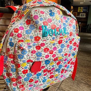 Personalised Floral Kids Backpack, 2 of 3