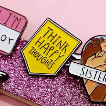 Think Happy Thoughts Enamel Pin Badge, 2 of 4