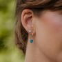 Blue Opal Heart Stud Earrings, thumbnail 3 of 5