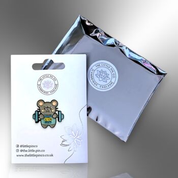 Sporty Gym Rat Fitness Enamel Pin Badge, 6 of 9