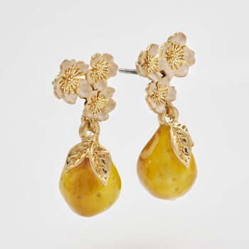Golden Pear Drop Gold Earrings, 3 of 8