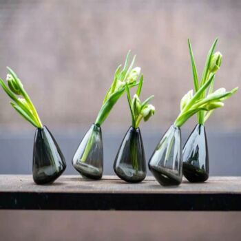 Tumbling Vase H12 D10 Cm Smoke Glass, 6 of 6