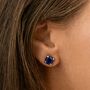 Sapphire Blue Swarovski Crystal Stud Earrings, thumbnail 6 of 6