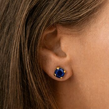 Sapphire Blue Swarovski Crystal Stud Earrings, 6 of 6