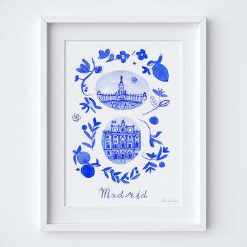 Scenes Of Madrid, Spain Blue Tile Inspired Travel Print, 11 of 11