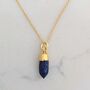 The 'En Pointe' Lapis Lazuli Gold Plated Necklace, thumbnail 3 of 5
