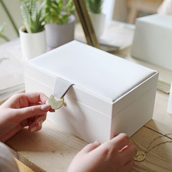 White Two Tier Jewellery Box, 2 of 4