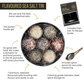 Flavoured Sea Salts Collection With Seven Salts And Tin, 4 of 7