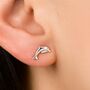 Sterling Silver Dolphin Stud Earrings, thumbnail 4 of 8