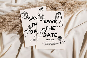 Personalised Fun Doodle Save The Dates, 2 of 2