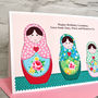 Russian Dolls Personalised Birthday Card, thumbnail 2 of 3