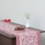 Pink Paisleys Block Print Table Runner, thumbnail 1 of 3