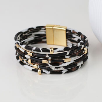 Gold Plated Animal Print Multistrand Bracelet, 2 of 5