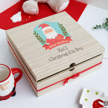 Personalised Santa Christmas Eve Wooden Box, 6 of 6