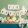 White And Pink Eid Mubarak Floral Card Letter Bunting, thumbnail 1 of 4