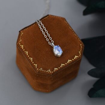 Moonstone Pendant Necklace In Sterling Silver, 5 of 10