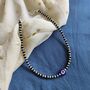 925 Silver Black Beaded Evil Eye Nazar Payal Anklet, thumbnail 5 of 5