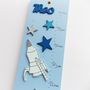 Personalised Jade Rockets Wooden Height Chart, thumbnail 6 of 10