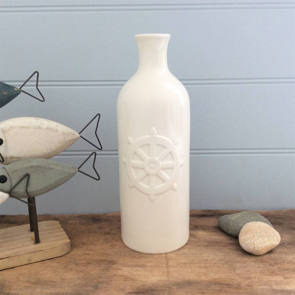 nautical ships wheel vase by the nautical home