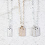 Small Personalised Rectangular Initial Or Date Necklace, thumbnail 1 of 6