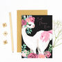 Best Mama Ever Floral Llama With Bow Greeting Card, thumbnail 4 of 4