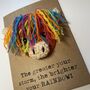 Rainbow Highland Cow Crochet Positivity Card Handmade Storm, thumbnail 8 of 9