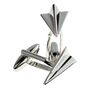 Silver Plated Paper Plane Cufflinks, thumbnail 1 of 3