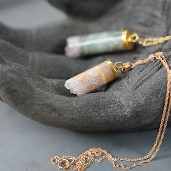 Amethyst Jasper Cylinder Necklace, 4 of 12
