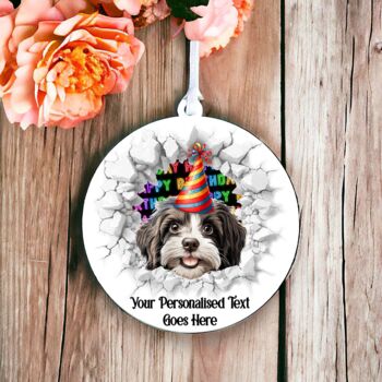 Personalised Havanese Birthday Break Through Dog, 6 of 8