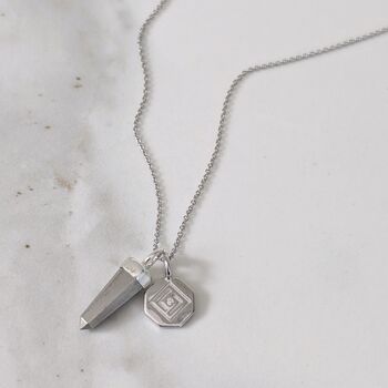 The En Pointe Duo Pyrite Necklace, Silver, 2 of 8