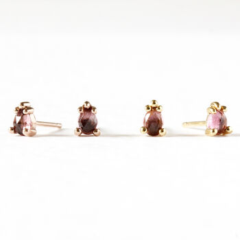 Pink Tourmaline Earrings Silver/Gold Vermeil, 3 of 6