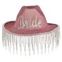 Pink Glitter Bride Cowgirl Hat, thumbnail 3 of 3
