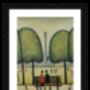 Framed 'Sitting On A Bench' A4 Lowry Style Art Print, thumbnail 2 of 2