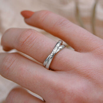 Personalised Silver Eternity Stacking Ring, 6 of 10