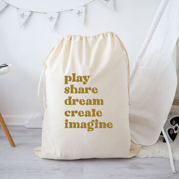 Stylish Toy Storage Bag Sack For Bedroom Or Playroom, 2 of 5