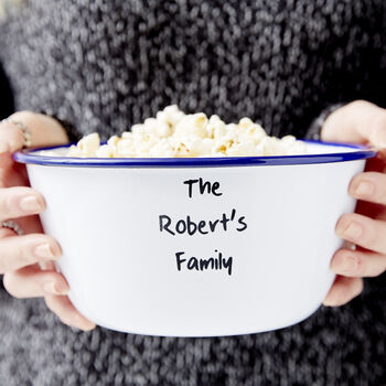 Personalised Family Enamel Popcorn Bowl, 2 of 5